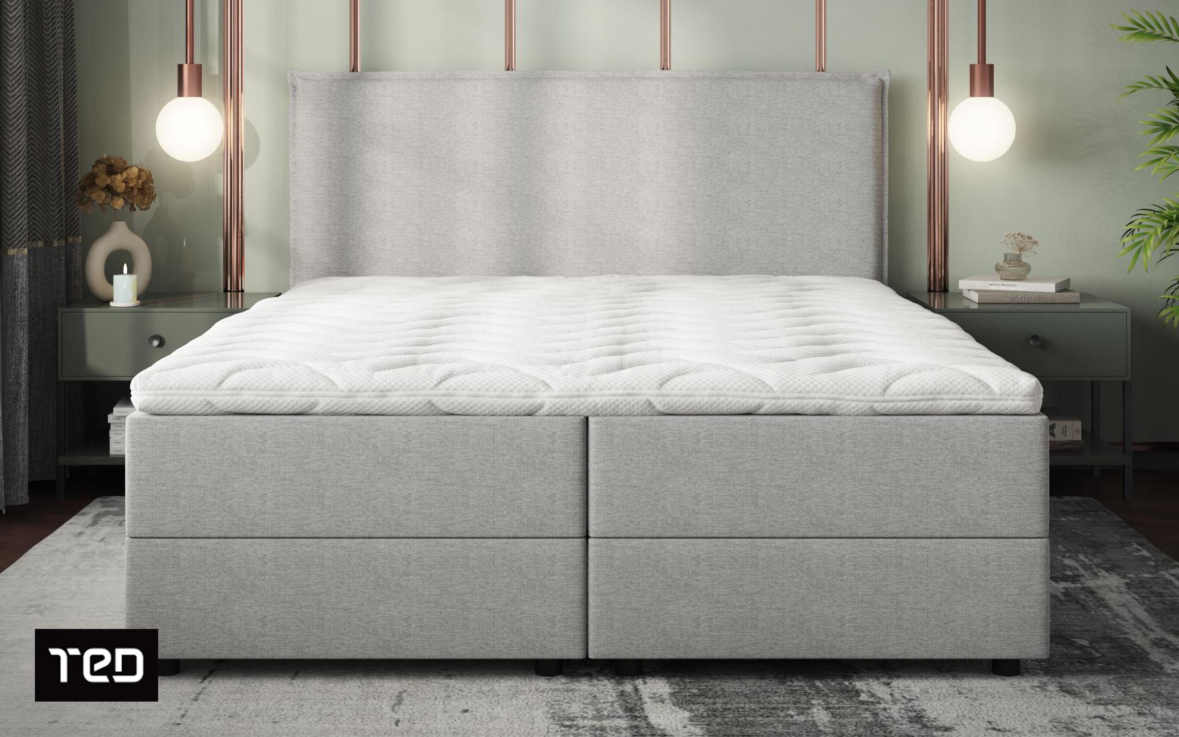 Double bed Box Spring 160/200 Modera, light grey  2